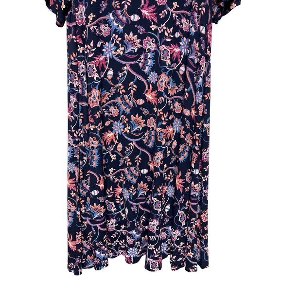 NEW! Style & CO Women's Flip Flop Blue Floral Cold Shoulder Dress Size 1X - Picture 5 of 11